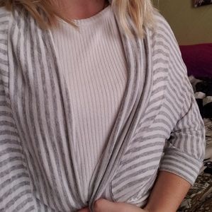 White and grey cardigan